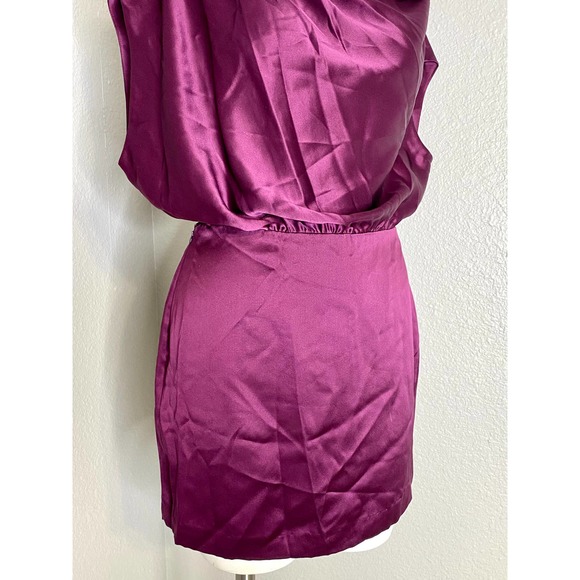 The Sei X REVOLVE Asymmetrical Draped Mini Dress in Plum 2 - Picture 5 of 12